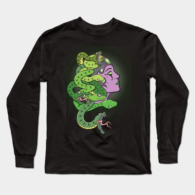 Medusa Long Sleeve T-Shirt by stuffofkings